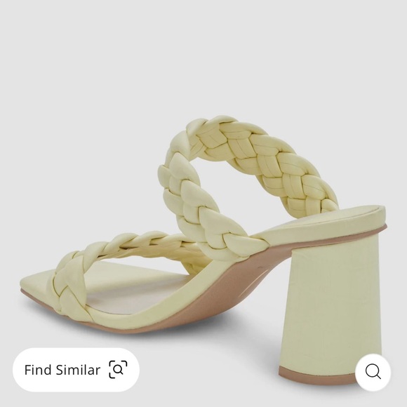 New in Box Dolce Vita Lemon Cream Stella Block Heel Sandals Size 6.5 MSRP $125 - Picture 3 of 9